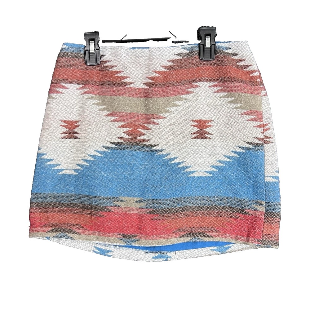 New American Eagle Womens Size 4 Southwestern Pattern Mini Skirt Wool Blend Boho - Picture 2 of 15